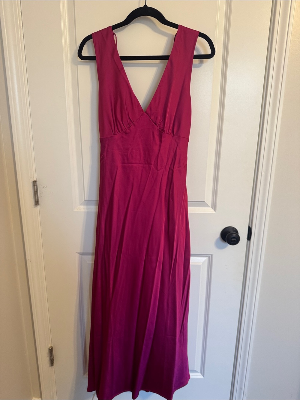 Abercrombie Women’s Deep V-Neck Magenta Maxi Dress